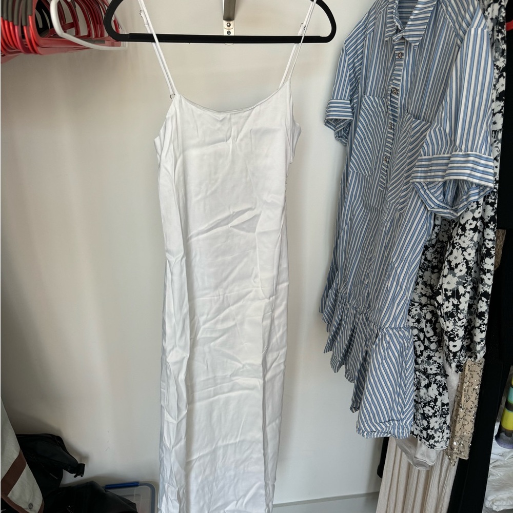 White silky Zara long dress